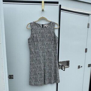 Lila Rose Sleeveless Black & White Textured A-Line Dress | US 8 CA 8 UK 12 EU 38